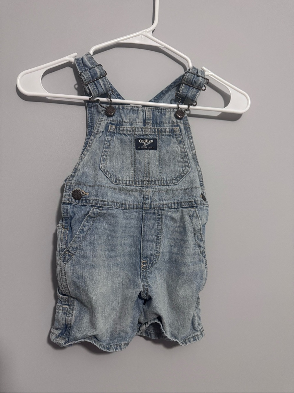 OshKosh B'gosh Light Wash Denim Shortalls in Blue